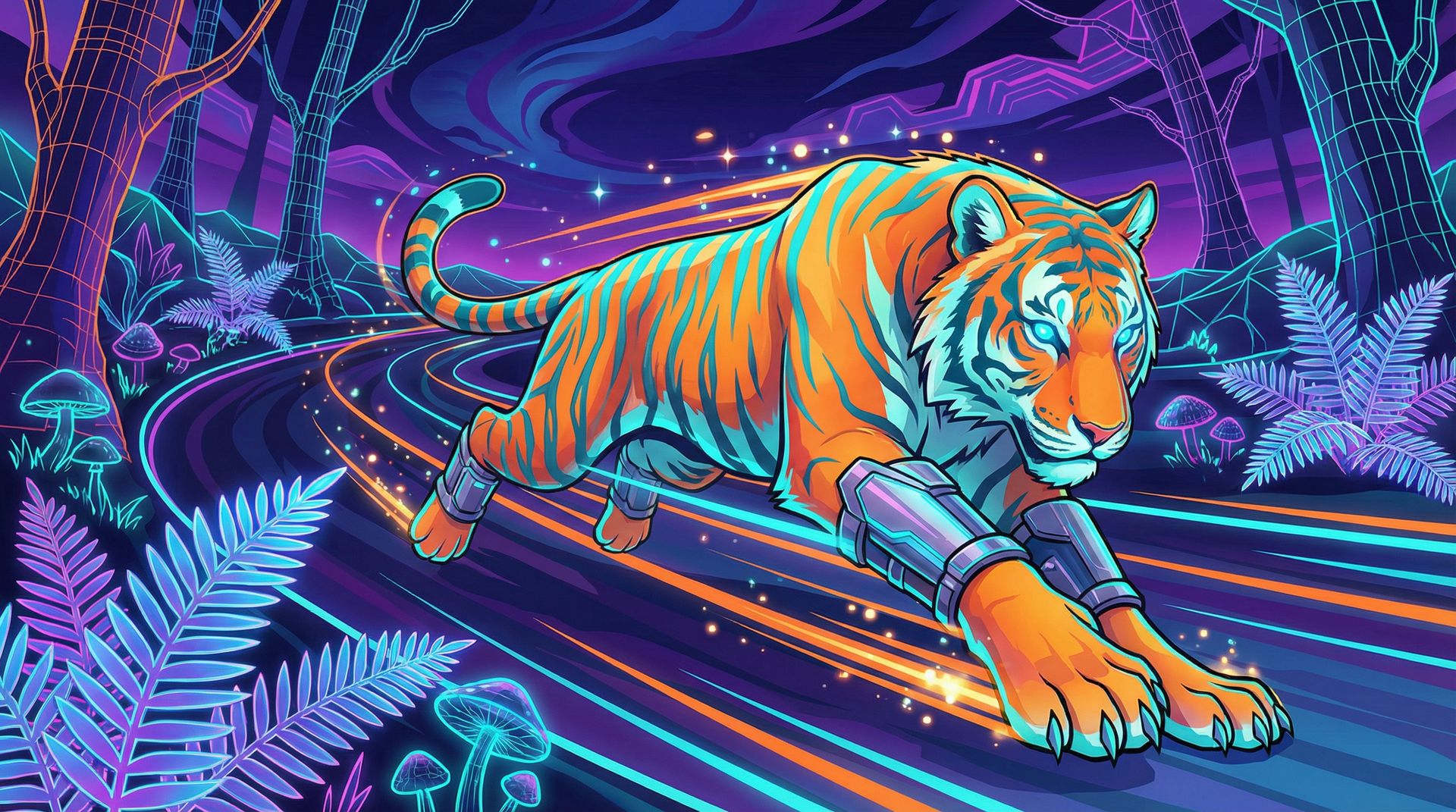 小马拉大车 AI老虎视频